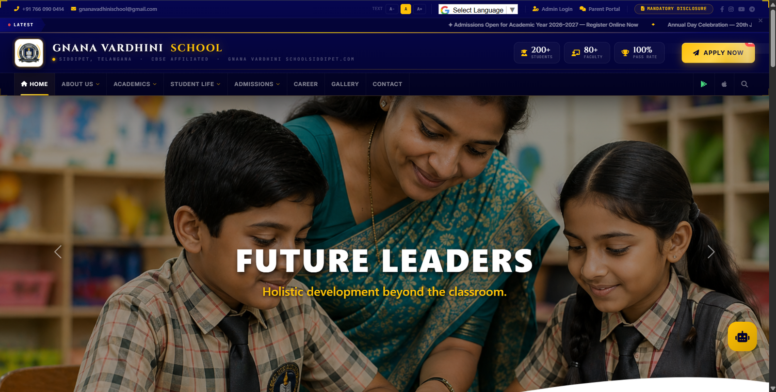GNANA VARDHINI SCHOOL - WEBSITE